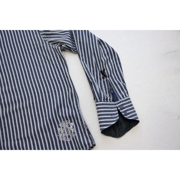 English Laundry Dress Shirt Striped Snap Cuff Long Sleeve Mens Size XL - Picture 10 of 15